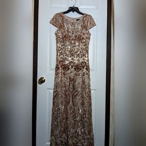 Mother of the Bride Dress- Rose Gold, Sequined, Art Deco